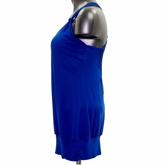 MAX Love Blue Racerback Lace Sleeveless Tunic Top - Picture 4 of 12